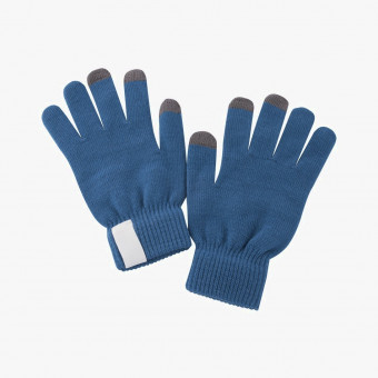 Blue Cotton Female Gloves L