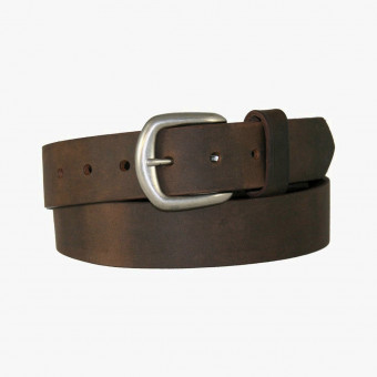 Brown leather female belt L