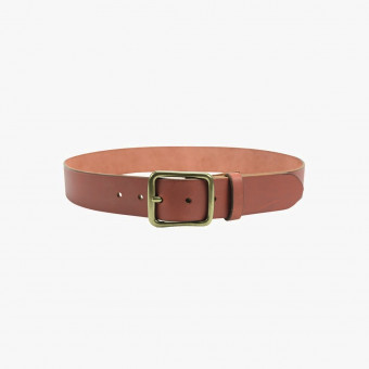 Brown leather male belt XL
