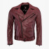 Brown leather male jacket M