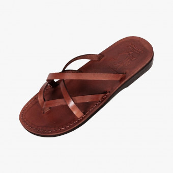 Dark brown leather sandals 10