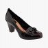 Black leather heels 10