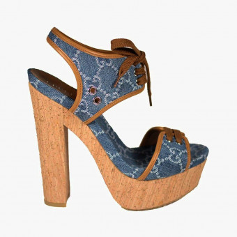 Light blue cotton heels 9.5