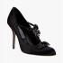 Black cotton heels 8.5